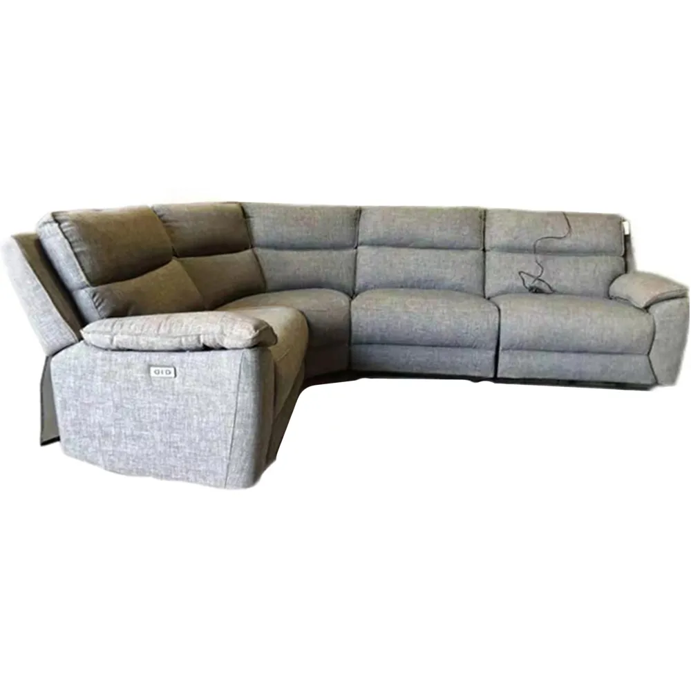 4-Seater Power Reclining Sectional Sofa Set - Grey