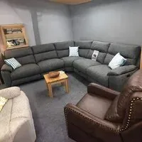 4-Seater Power Reclining Sectional Sofa Set - Grey