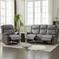 4-Seater Sectional Recliner Sofa Set - Grey