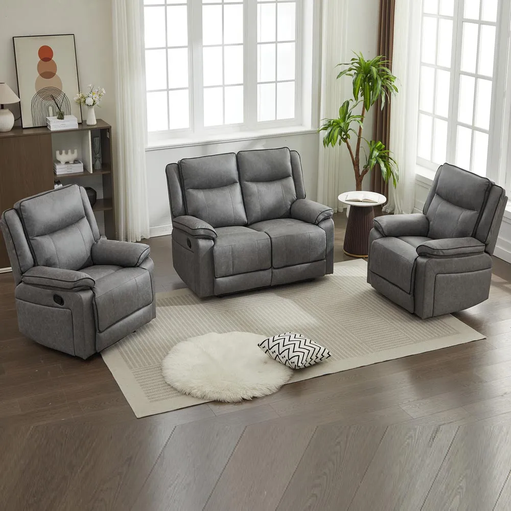 4-Seater Sectional Recliner Sofa Set - Grey