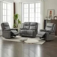 4-Seater Sectional Recliner Sofa Set - Grey
