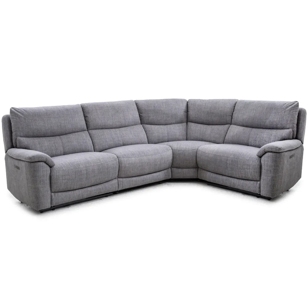 4-Seater Sectional Sofa with Power Reclining - Grey