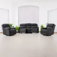 5-Seater Manual Recliner Sofa Set - Grey