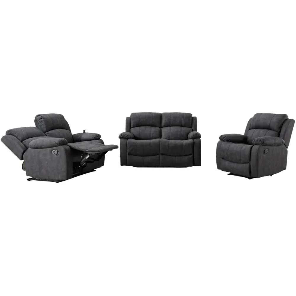 5-Seater Manual Recliner Sofa Set - Grey