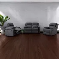 5-Seater Manual Recliner Sofa Set - Grey