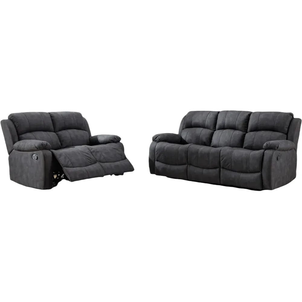 5-Seater Manual Recliner Sofa Set - Grey