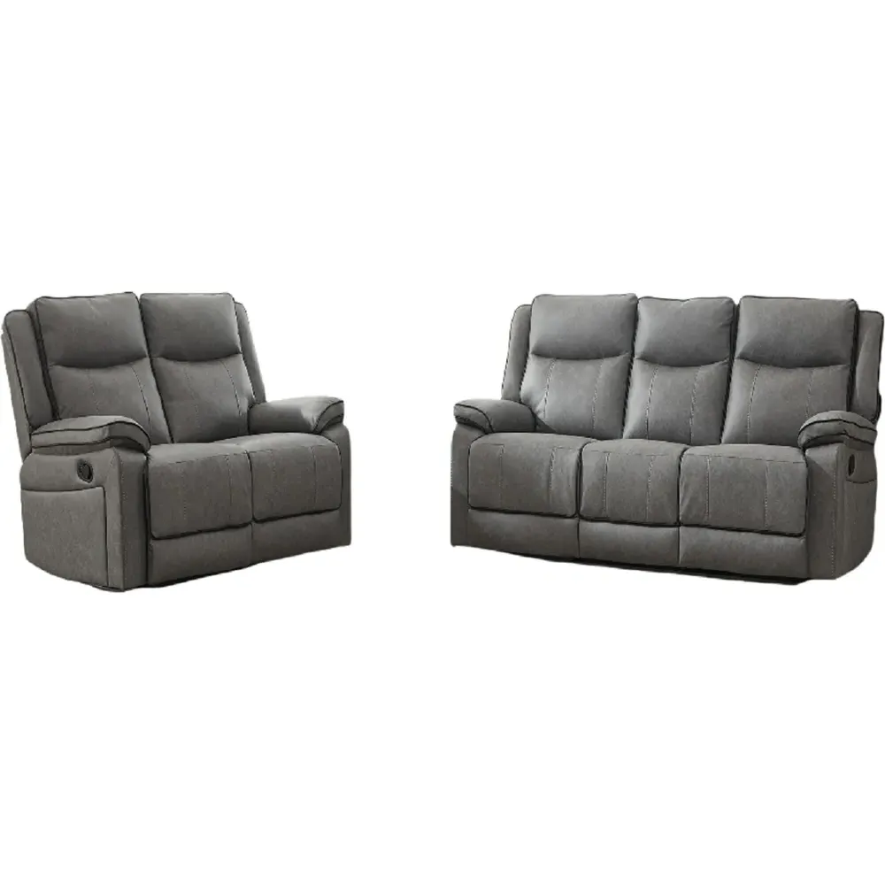 5-Seater Sectional Recliner Sofa Set - Grey