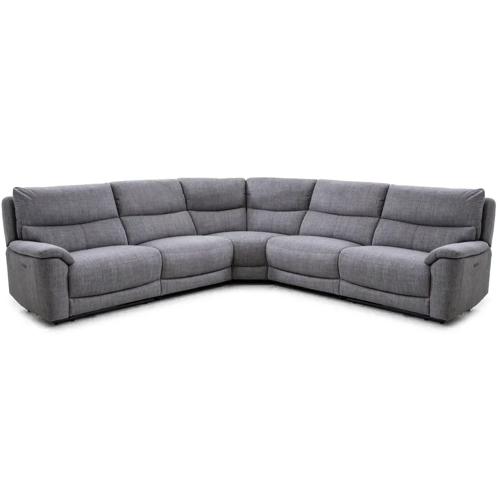 5-Seater Sectional Sofa with Power Reclining - Grey