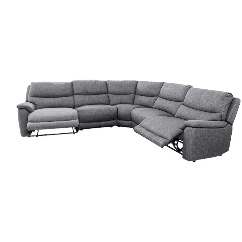 5-Seater Sectional Sofa with Power Reclining - Grey