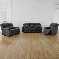 6-Seater Manual Recliner Sofa Set - Grey