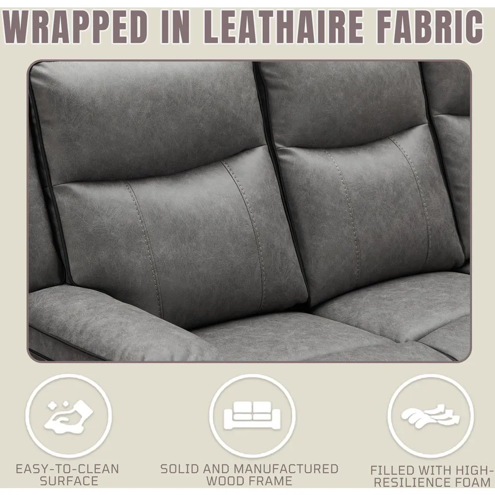 6-Seater Sectional Recliner Sofa Set - Grey