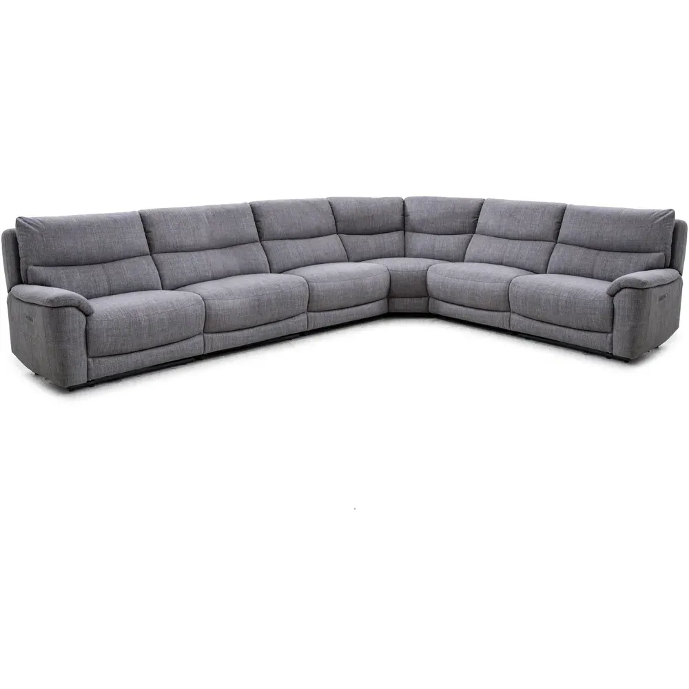 6-Seater Sectional Sofa with Power Reclining - Grey