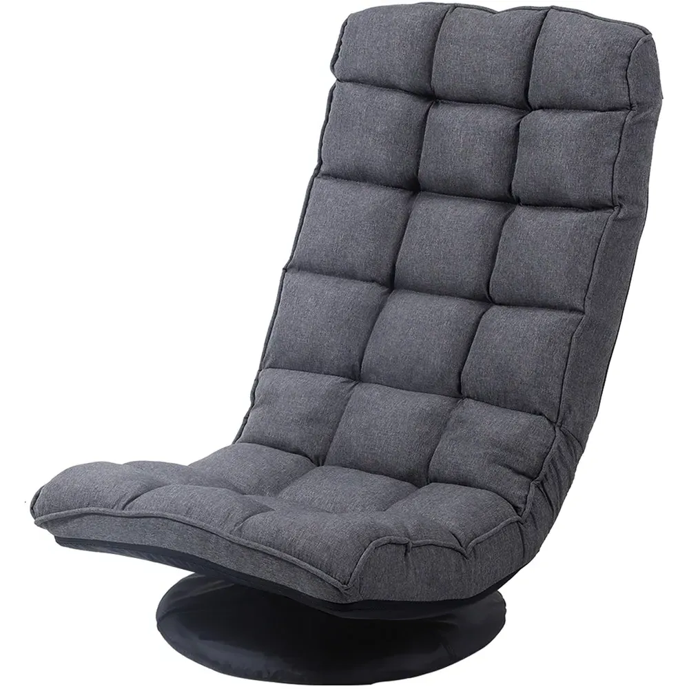 Adjustable Backrest Floor Chair - Grey, Microfiber