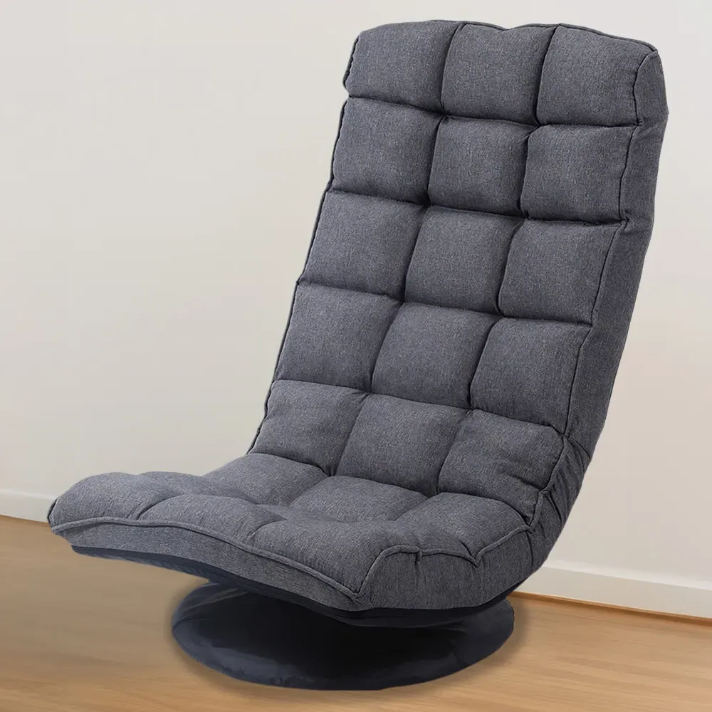 Adjustable Backrest Floor Chair - Grey, Microfiber image