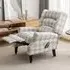 Check Fabric Recliner Massage Armchair - Grey