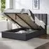 Double Upholstered Platform Bed Frame with Storage - Grey