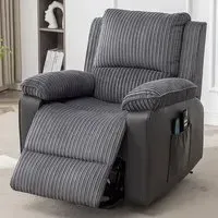 Electric Rise Recliner Armchair with Massager - Grey