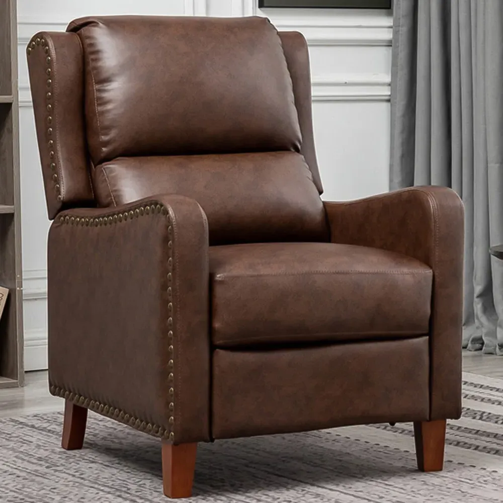 Florence Pushback Recliner Chair - Brown, Leather image