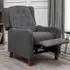 Grey Wing Back Pushback Recliner Armchair - Grey, Fabric