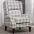 Grey Wing Back Recliner Armchair - Grey, Fabric