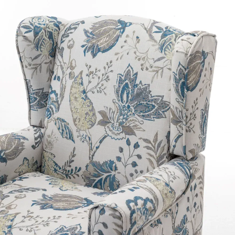 High Wingback Fireside Armchair - Blue