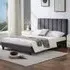 King Size Bed Frame with Adjustable Headboard - Grey