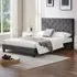 King Size Bed Frame with Adjustable Tufted Headboard - Grey