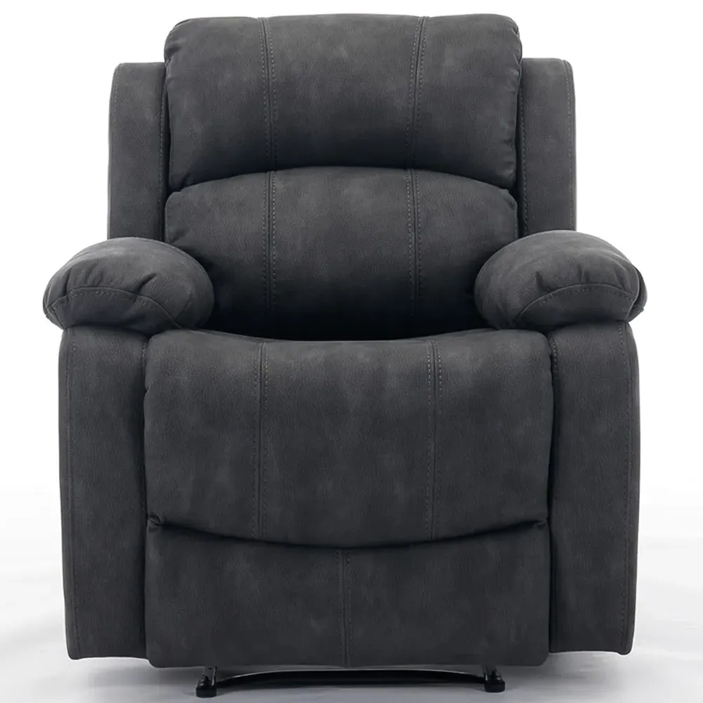 Manual Recliner Armchair - Dark Grey, Fabric