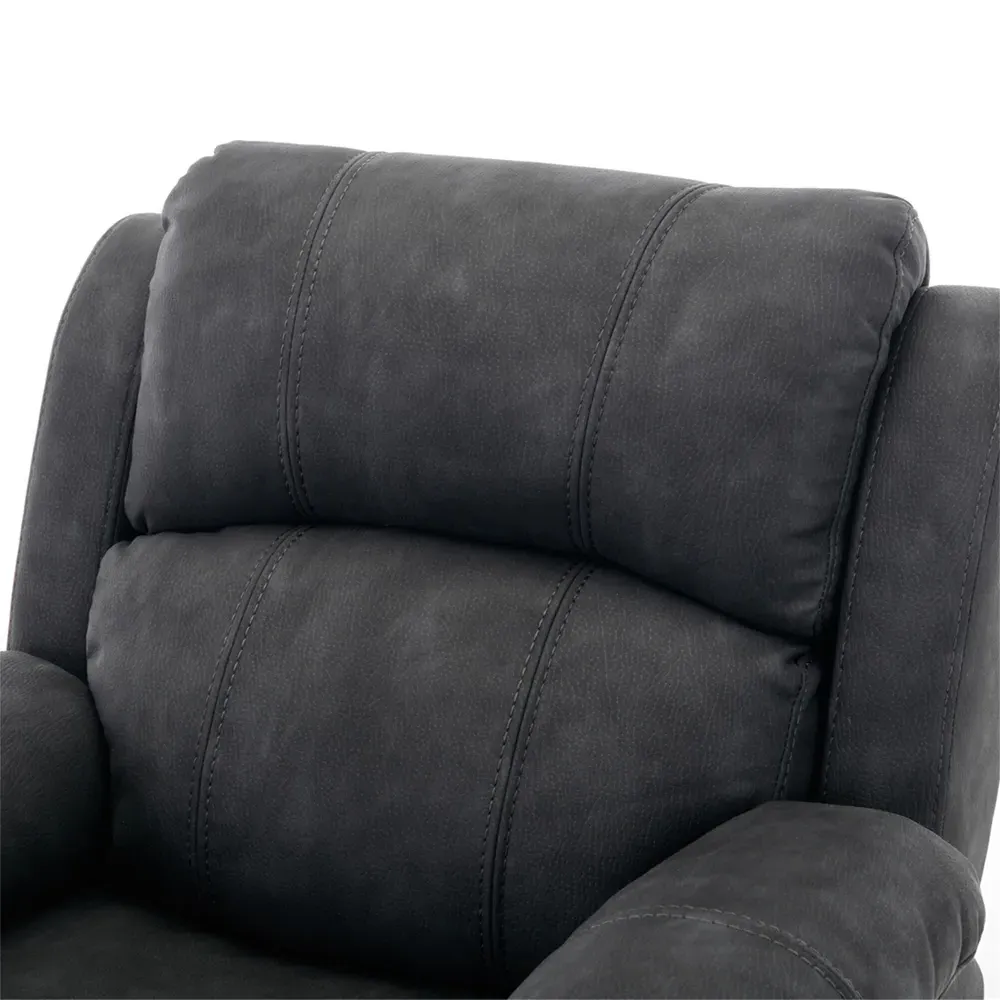 Manual Recliner Armchair - Dark Grey, Fabric