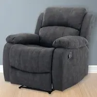 Manual Recliner Armchair - Dark Grey, Fabric