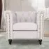Nailhead Trim Armchair - Light Grey