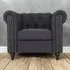 Nailhead Trim Upholstered Armchair - Dark Grey