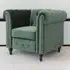 Nailhead Trim Upholstered Armchair - Green