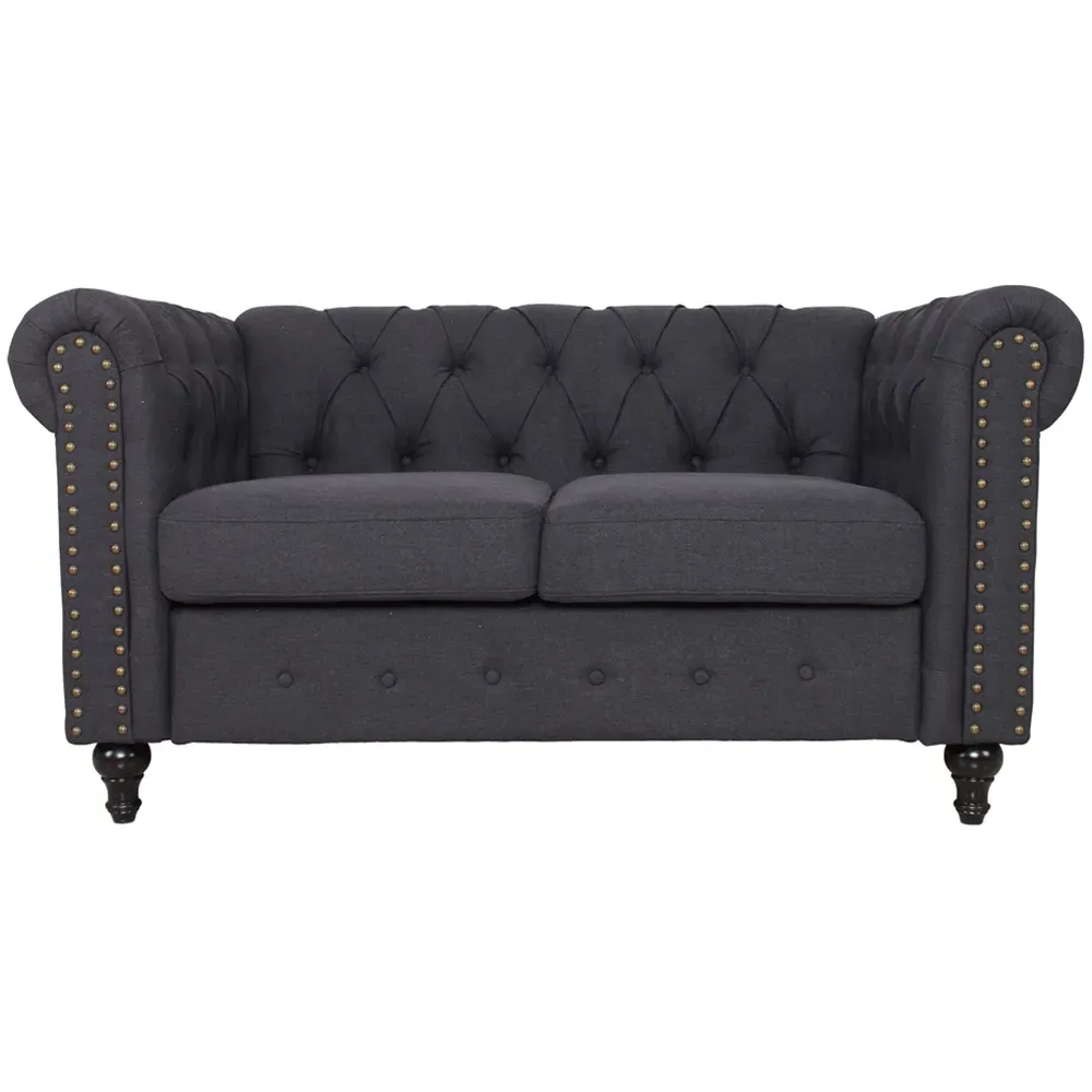 Nailhead Trim Upholstered Sofa Chair - Dark Grey