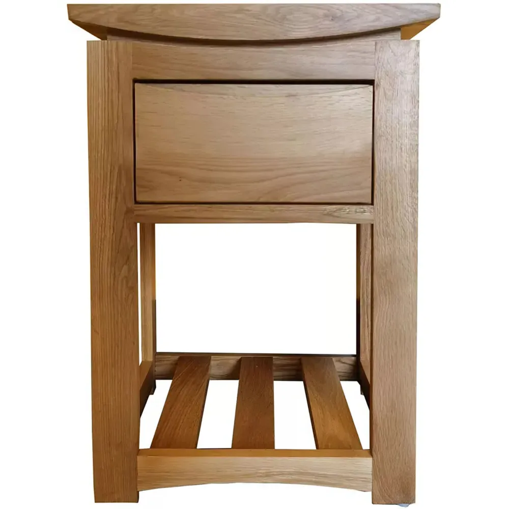 Single Drawer Bedside Table with Shelf - White, Oak