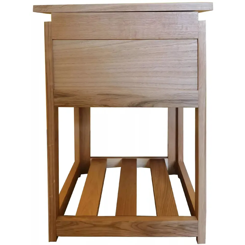 Single Drawer Bedside Table with Shelf - White, Oak