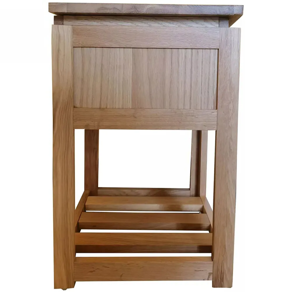 Single Drawer Bedside Table with Shelf - White, Oak
