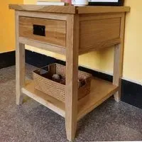 Single Drawer Bedside Table with Shelf - White, Oak