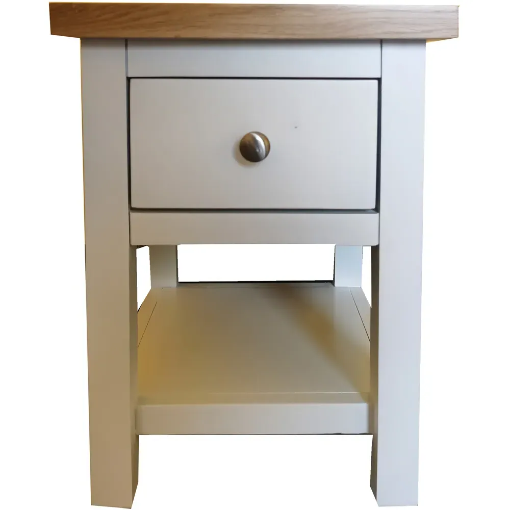 Single Drawer Bedside Table with Shelf - White, Oak
