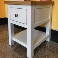 Single Drawer Bedside Table with Shelf - White, Oak