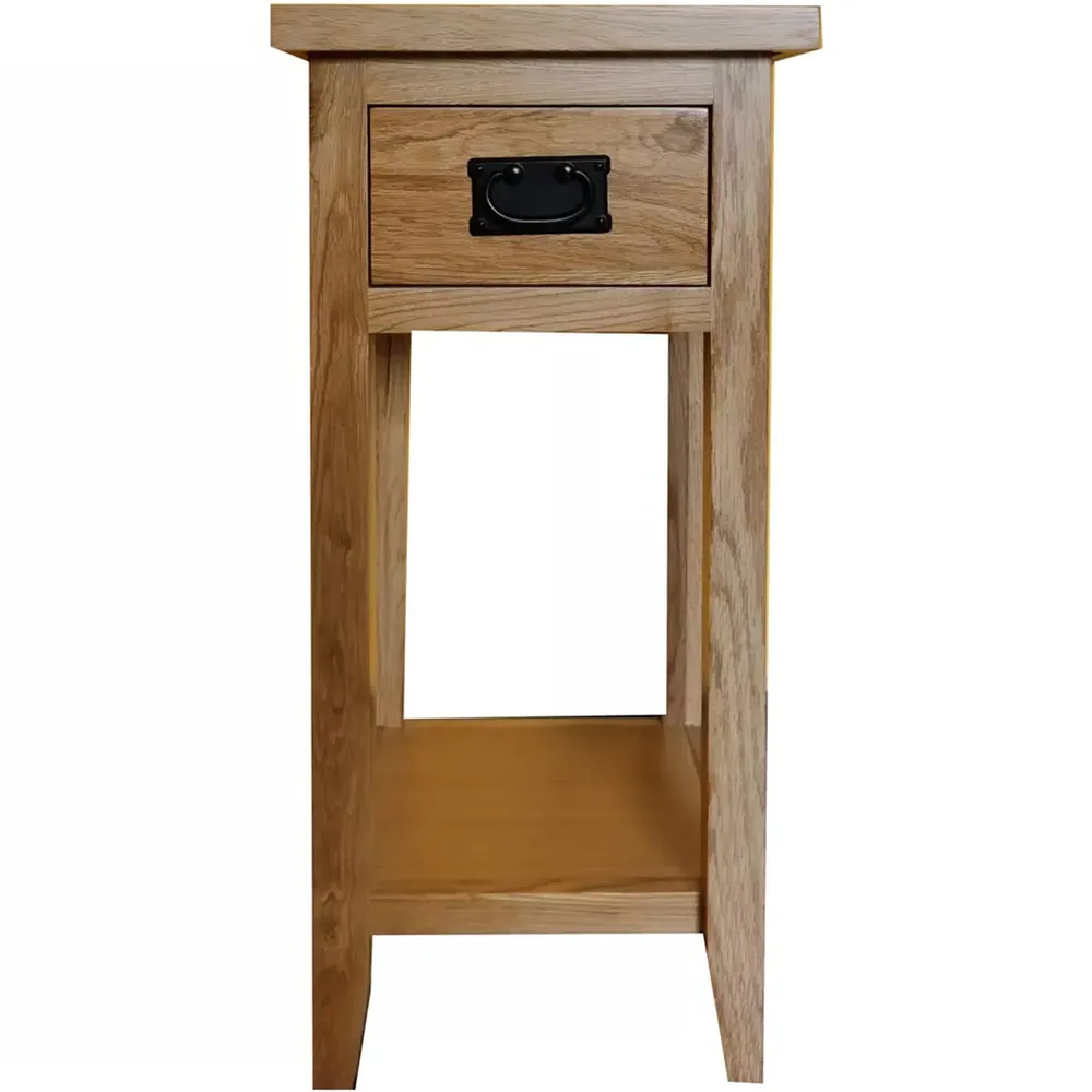 Single Drawer Side Table with Shelf - Yellow, Oak