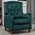 Wing Back Pushback Recliner Armchair - Green