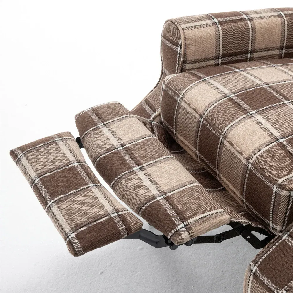 Wingback Pushback Recliner Armchair - Brown