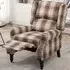 Wingback Pushback Recliner Armchair - Brown