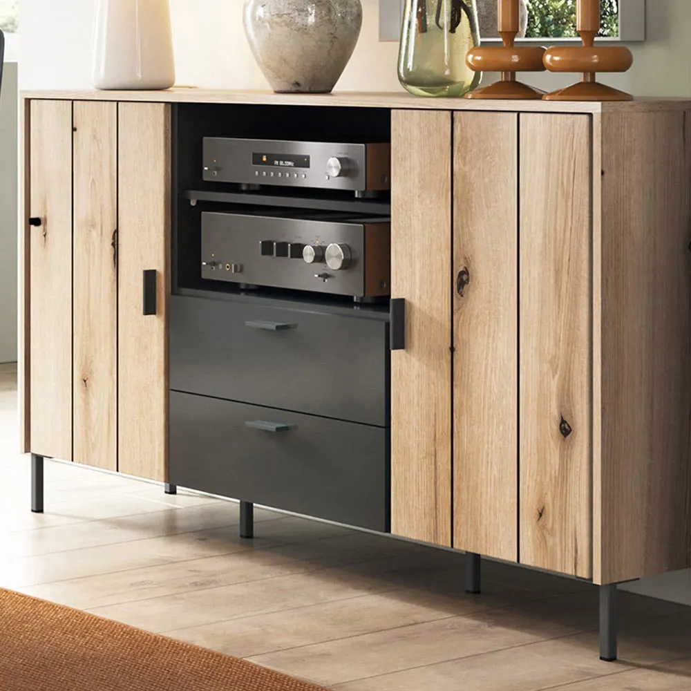 Arundel 2 Door 2 Drawer Sideboard - Brown, Oak image