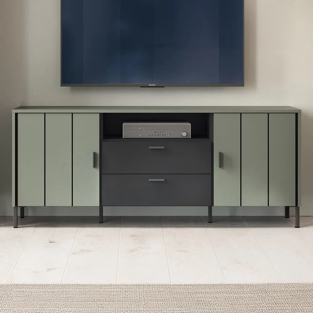 Arundel 2 Door 2 Drawer TV Cabinet - Green image