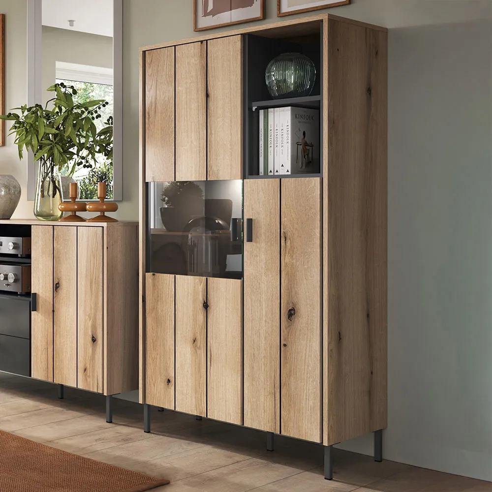 Arundel 2 Door Display Cabinet - Brown, Oak