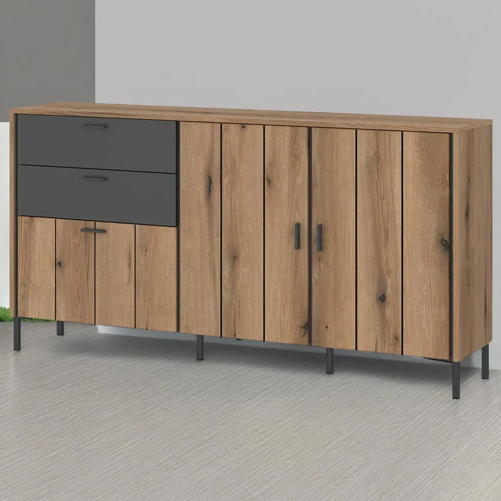 Arundel 3 Door 2 Drawer Sideboard - Brown, Oak image