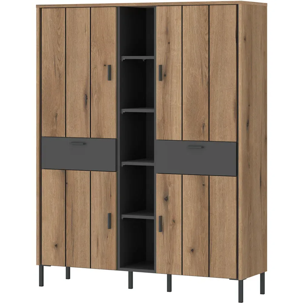 Arundel 4 Door 2 Drawer Wardrobe - Grey, Oak