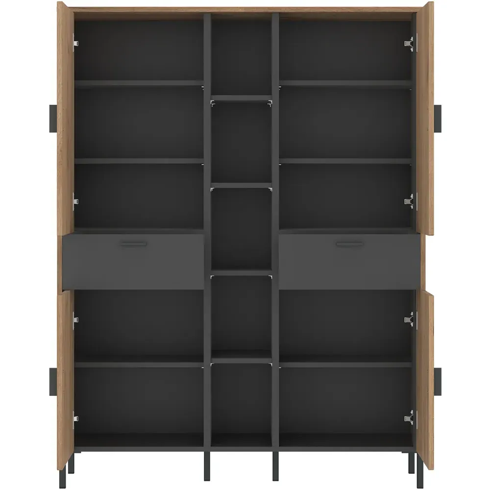 Arundel 4 Door 2 Drawer Wardrobe - Grey, Oak